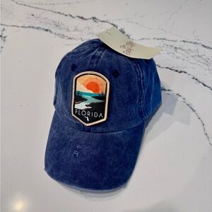 Florida Sunset Patch Baseball Cap The Easy Life Adjustable Strap Blue Hat NWT